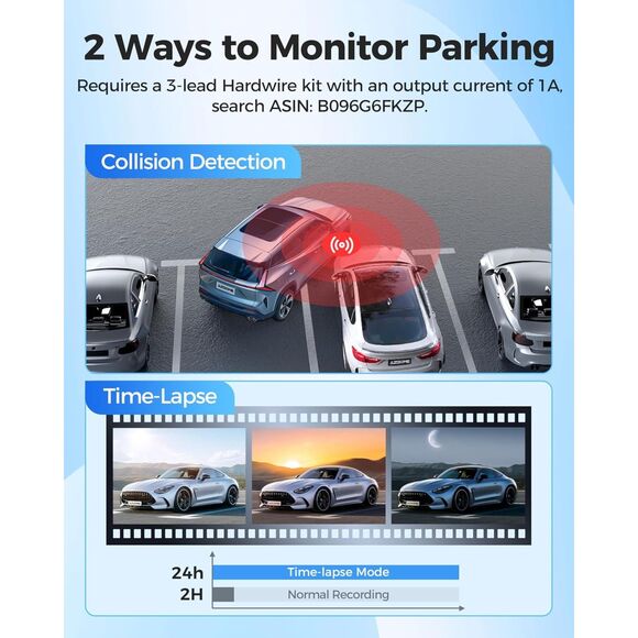 AZDOME M200 Dash Cam WiFi Mini Dashcam, 1080P Front Dash Camera for Cars - Picture 8 of 9